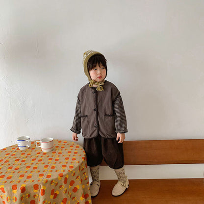 -キッズ コーデュロイ ハーフ パンツ【mh0002513】 - mamahalo shop - ハーフパンツ・ショートパンツ -  べビー服 - 子供服 - 男の子 - 女の子