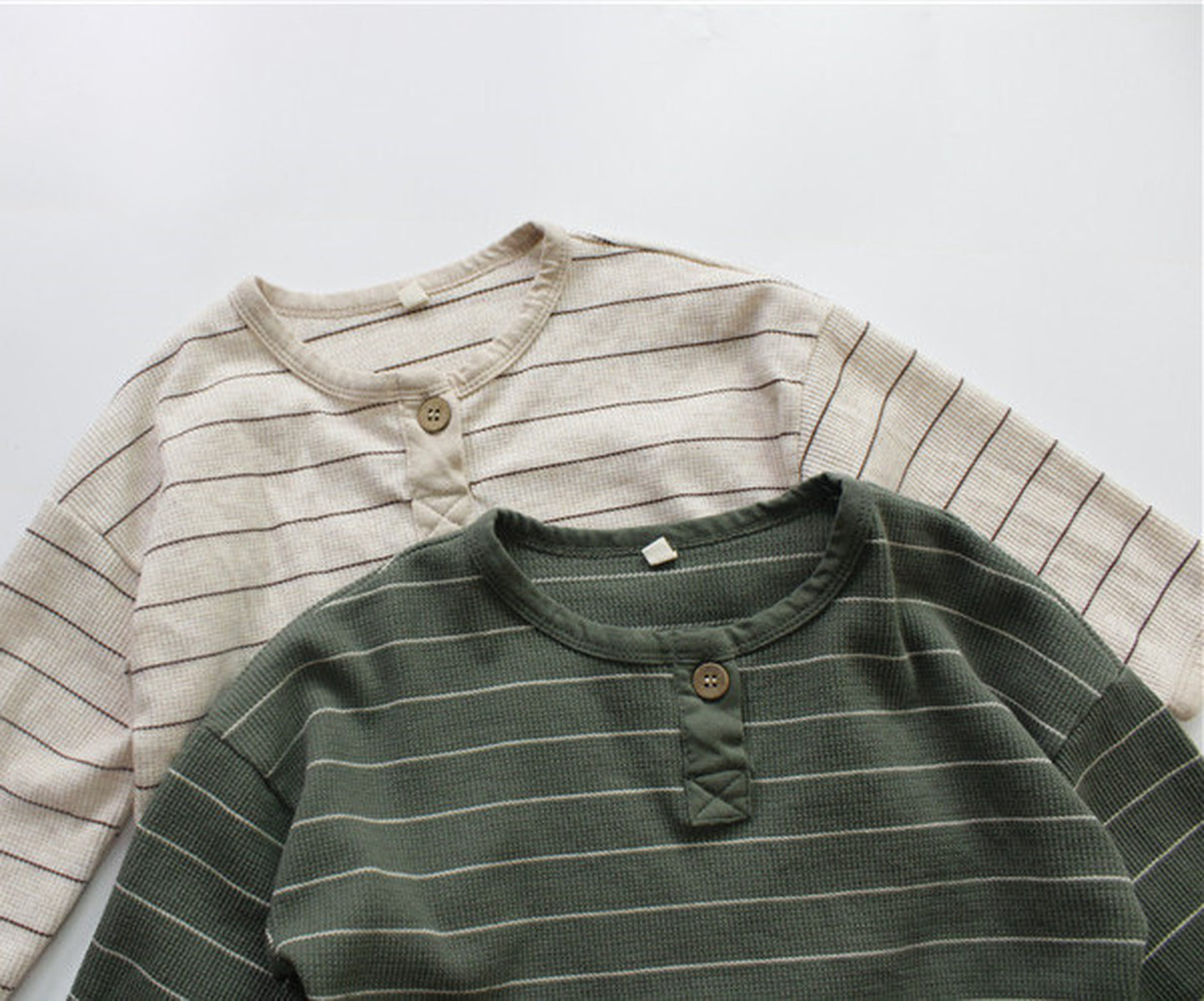 -キッズ ボーダー 長袖 Tシャツ トップス - mamahalo shop - 長袖Tシャツ -  べビー服 - 子供服 - 男の子 - 女の子