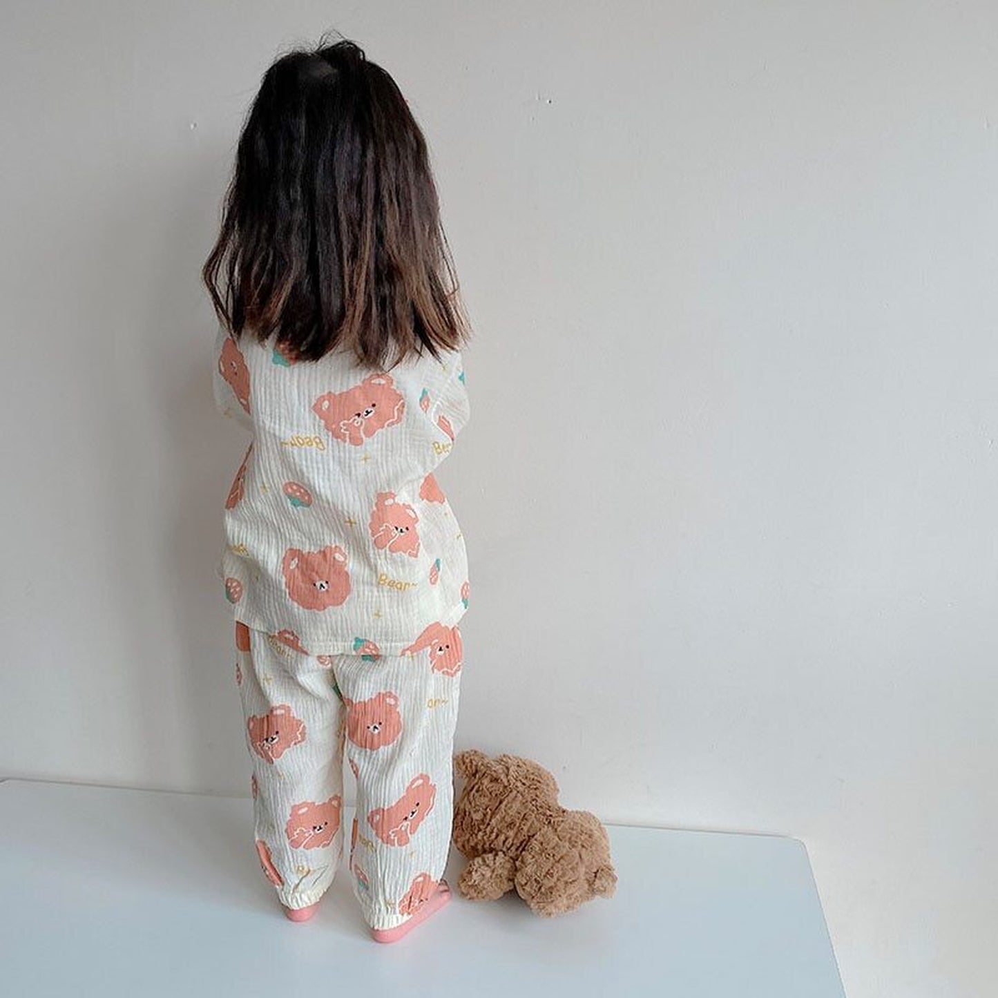 -キッズ くま ベア 長袖 パジャマ セット - mamahalo shop - 長袖パジャマ -  べビー服 - 子供服 - 男の子 - 女の子