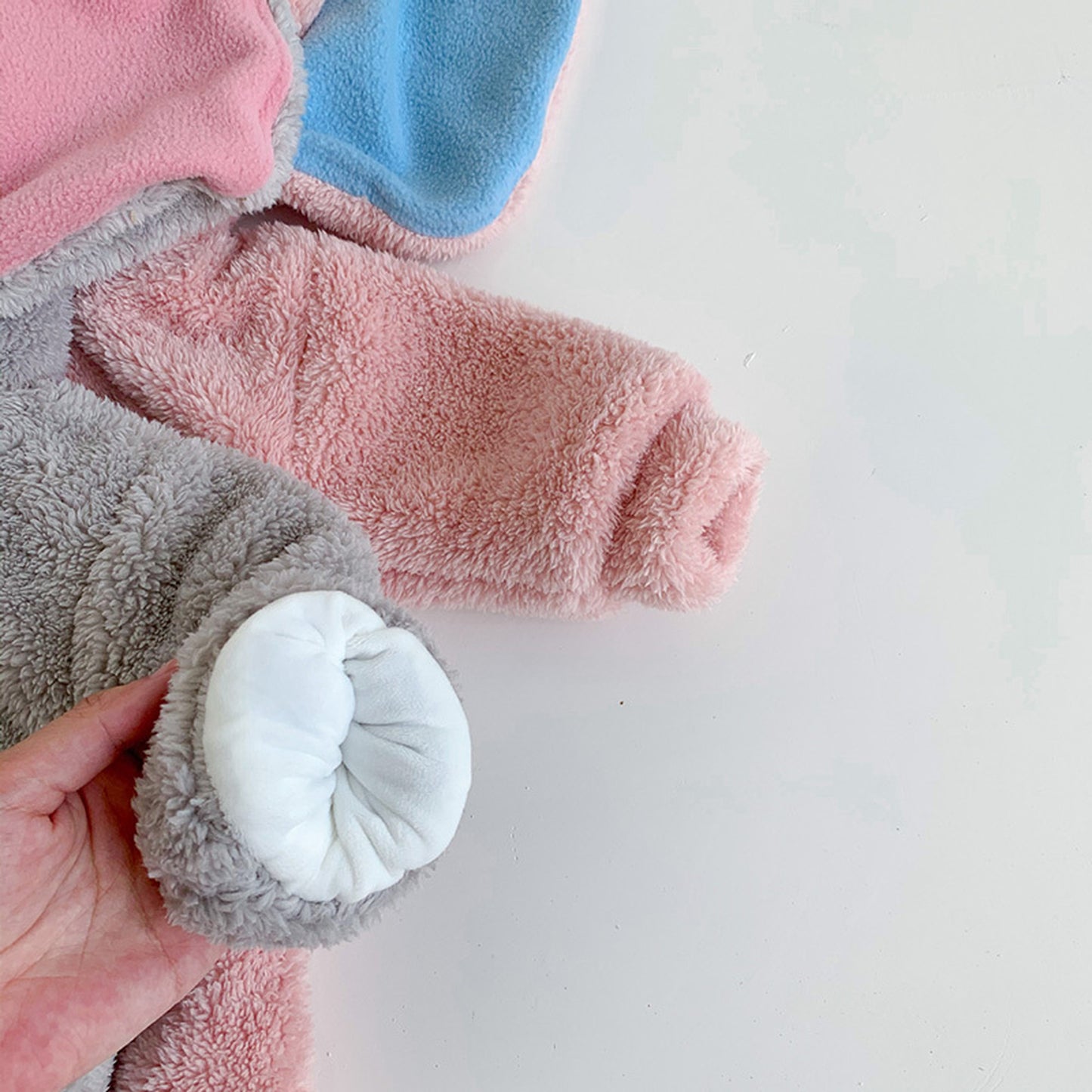 -ベビー ぞう 耳付き フーディ フリース アウター ジャンプスーツ【mh0000205】 - mamahalo shop - アウタージャンプスーツ -  べビー服 - 子供服 - 男の子 - 女の子