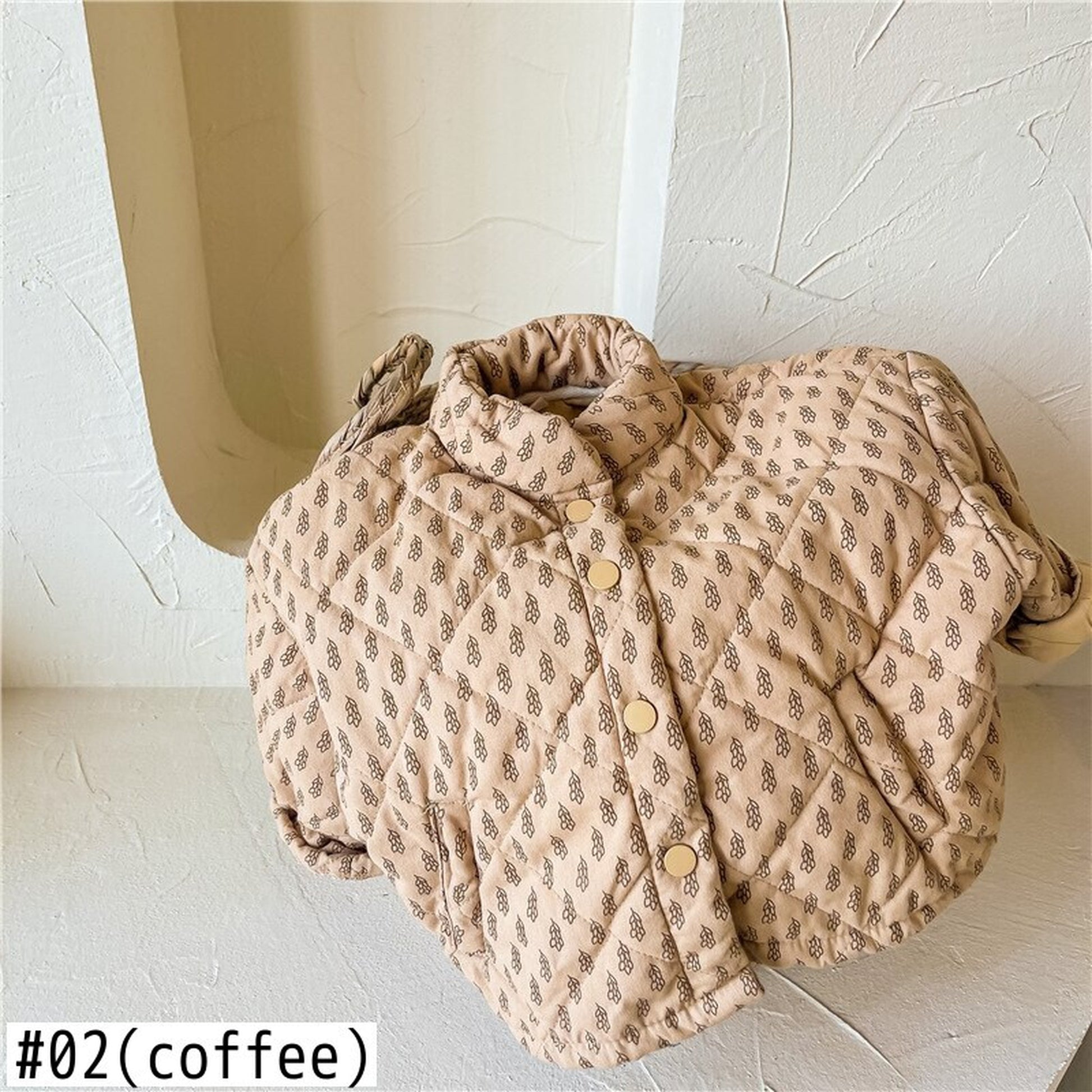 -キッズ プロバンス リーフ キルティング ジャケット アウター【mh0000284】 - mamahalo shop - ショートコート・ジャケット・ジャンパー -  べビー服 - 子供服 - 男の子 - 女の子