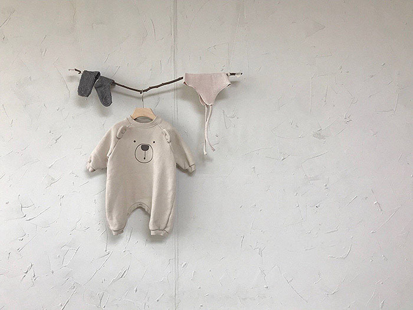 -ベビー くま 耳付き ロンパース【mh0000381】 - mamahalo shop - 長袖ロンパース -  べビー服 - 子供服 - 男の子 - 女の子