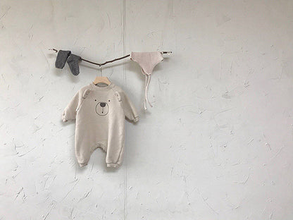 -ベビー くま 耳付き ロンパース【mh0000381】 - mamahalo shop - 長袖ロンパース -  べビー服 - 子供服 - 男の子 - 女の子