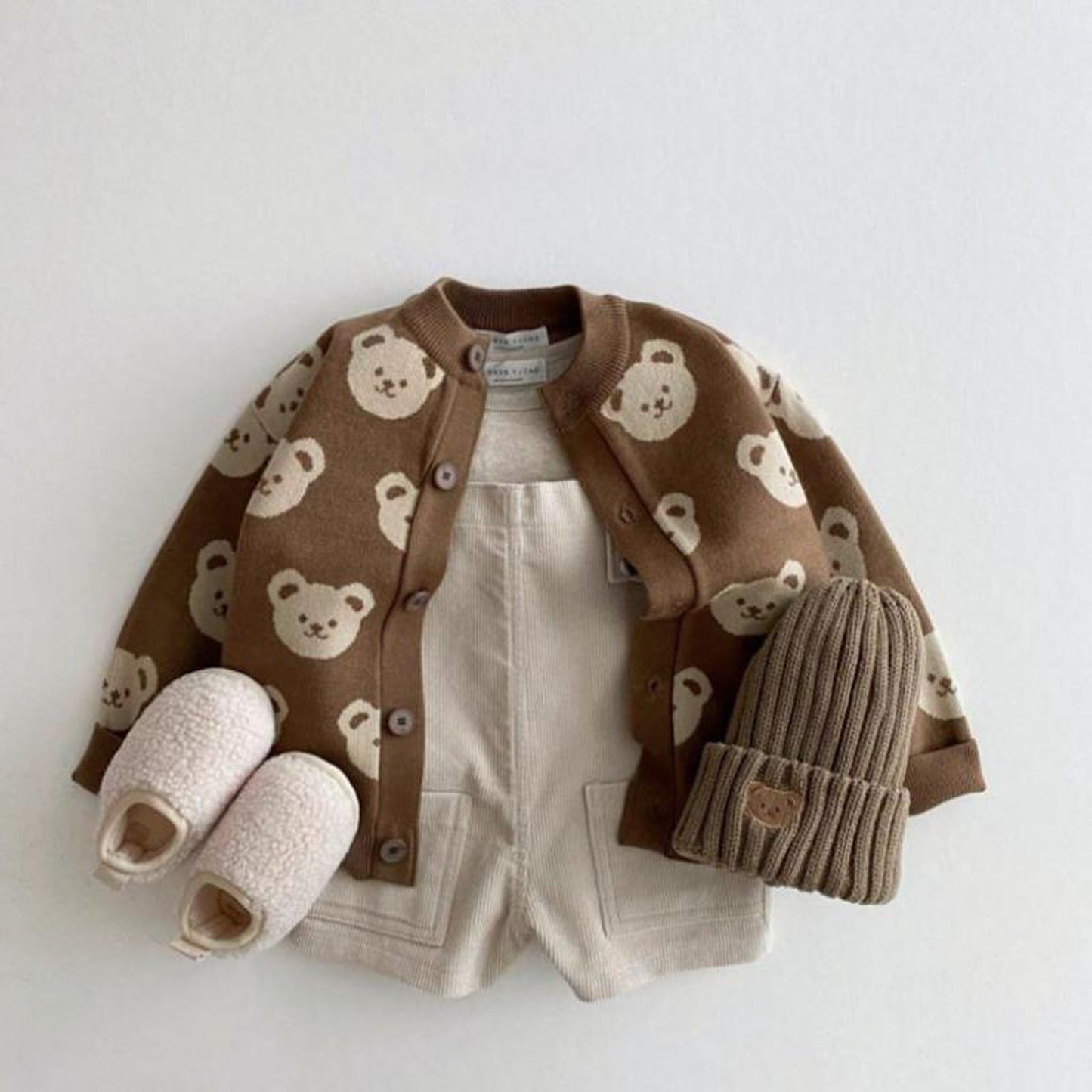 -ベビー ニット くま ベア カーディガン【mh0000221】 - mamahalo shop - カーディガン・パーカー -  べビー服 - 子供服 - 男の子 - 女の子