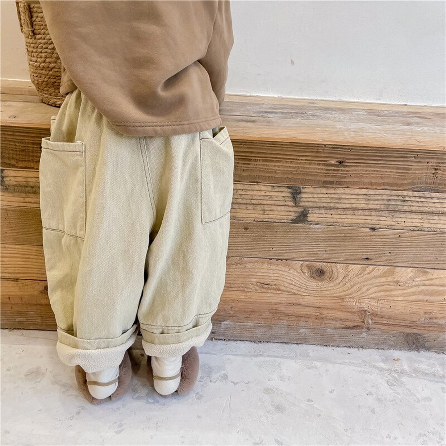 -キッズ 裏起毛 ロングパンツ 暖パン【mh0000281】 - mamahalo shop - ロングパンツ・スウェットパンツ -  べビー服 - 子供服 - 男の子 - 女の子