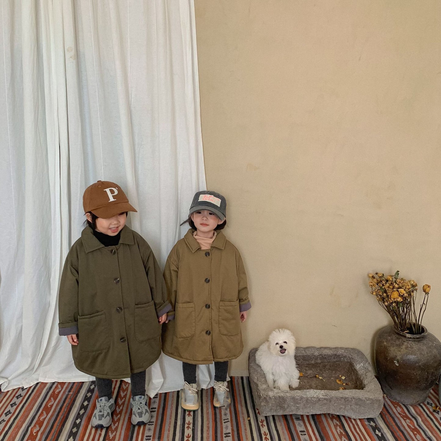 -キッズ 裏キルティング ロング コート【mh0000308】 - mamahalo shop - ロングコート -  べビー服 - 子供服 - 男の子 - 女の子