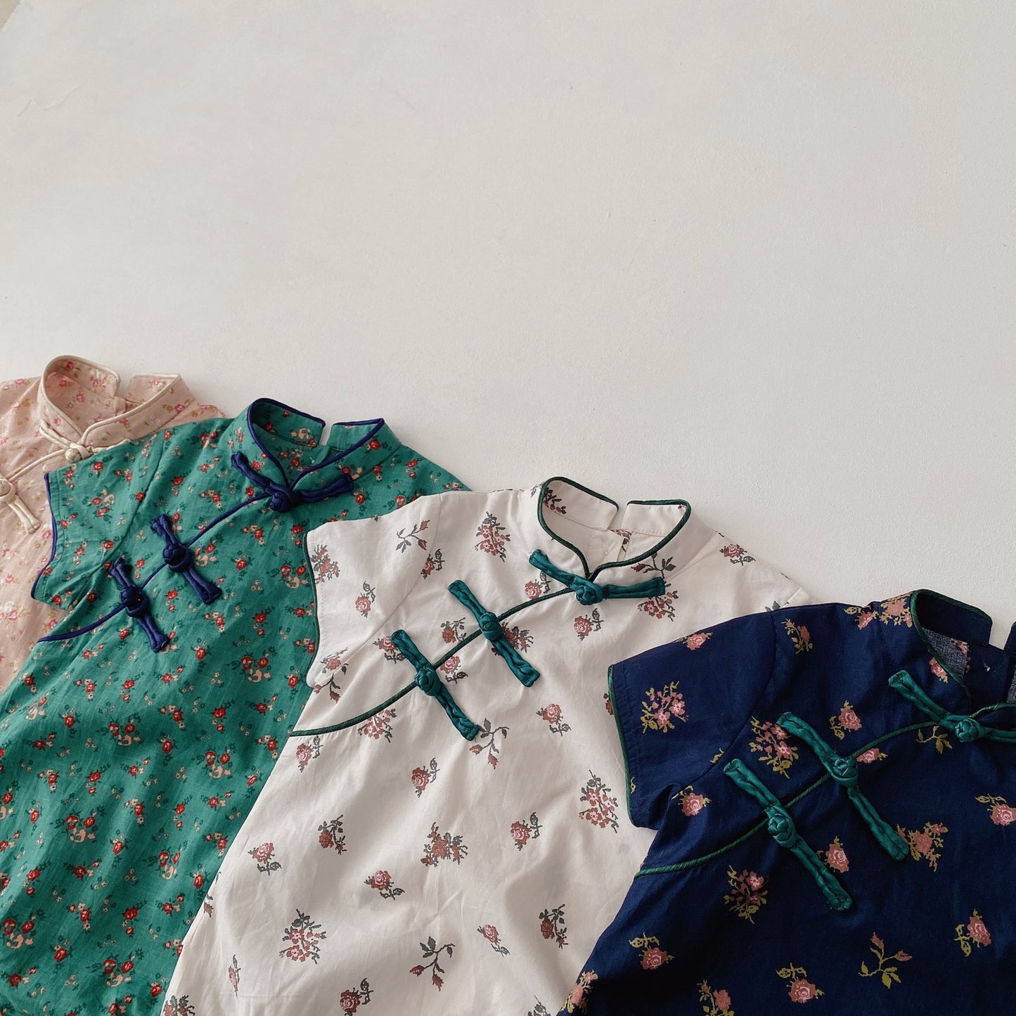 -ベビー チャイナドレス 半袖ロンパース - mamahalo shop - 半袖ロンパース -  べビー服 - 子供服 - 男の子 - 女の子