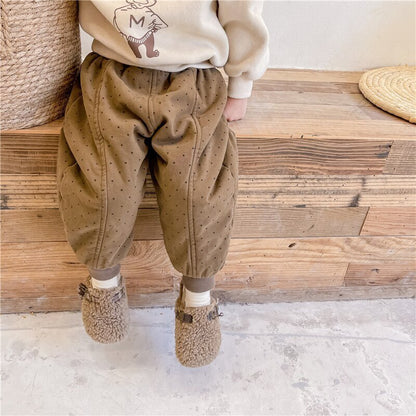 -キッズ みずたまドット 厚手 パンツ【mh0000255】 - mamahalo shop - ロングパンツ・スウェットパンツ -  べビー服 - 子供服 - 男の子 - 女の子