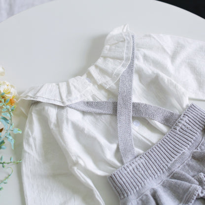 -ベビー フリル ニット サスペンダー ブルマ - mamahalo shop - ブルマパンツ -  べビー服 - 子供服 - 男の子 - 女の子