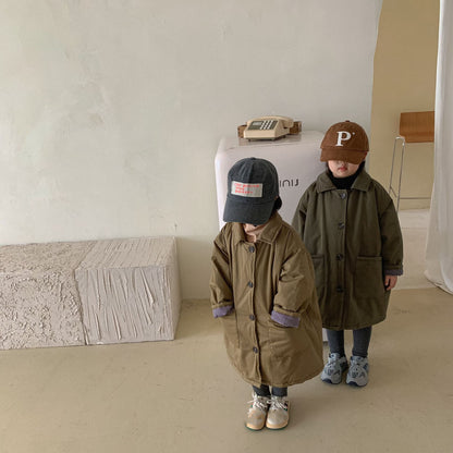 -キッズ 裏キルティング ロング コート【mh0000308】 - mamahalo shop - ロングコート -  べビー服 - 子供服 - 男の子 - 女の子