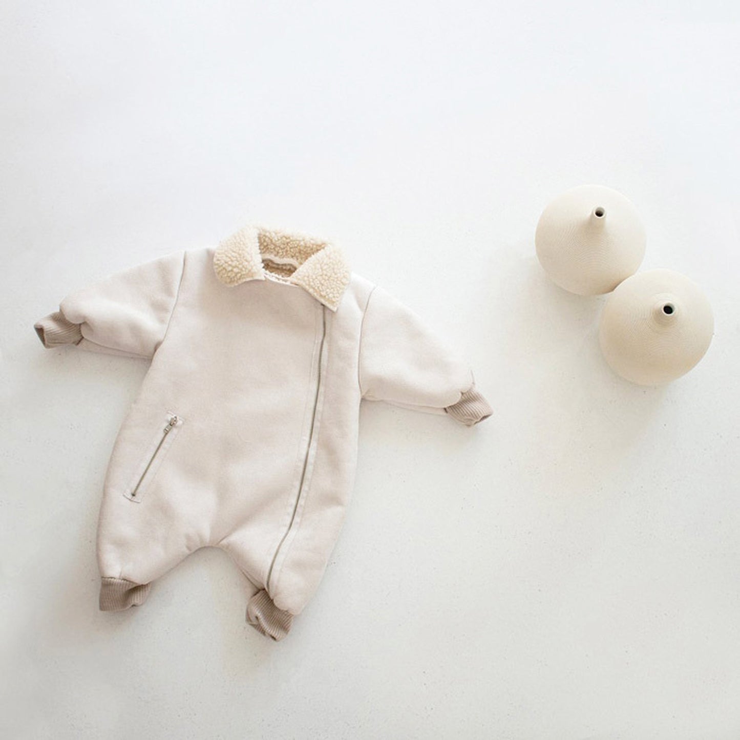 -ベビー ボアフリース アウター ジャンプスーツ【mh0000219】 - mamahalo shop - アウタージャンプスーツ -  べビー服 - 子供服 - 男の子 - 女の子