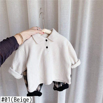 -キッズ フリース ポロシャツ【mh0000267】 - mamahalo shop - 長袖シャツ・ブラウス -  べビー服 - 子供服 - 男の子 - 女の子