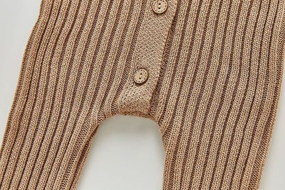 -ベビー ニット ジャンプスーツ 長袖ロンパース 3カラー - mamahalo shop - 長袖ジャンプスーツ -  べビー服 - 子供服 - 男の子 - 女の子