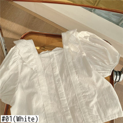 -キッズ フリル 半袖ブラウス - mamahalo shop - 半袖シャツ・ブラウス -  べビー服 - 子供服 - 男の子 - 女の子