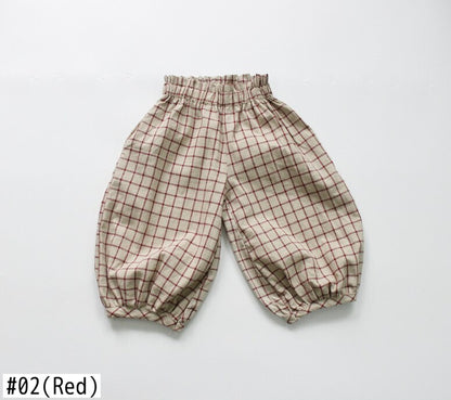 -キッズ チェック パンツ - mamahalo shop - ハーフパンツ・ショートパンツ -  べビー服 - 子供服 - 男の子 - 女の子