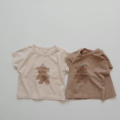 ベビー くま ベア 半袖 ルーズ Tシャツ トップス ショートパンツ【mh0001770】