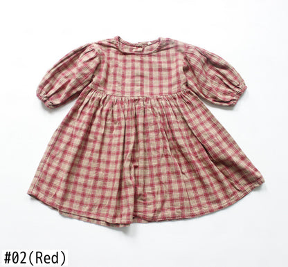 -キッズ チェック ワンピース【mh0000324】 - mamahalo shop - 長袖ワンピース -  べビー服 - 子供服 - 男の子 - 女の子