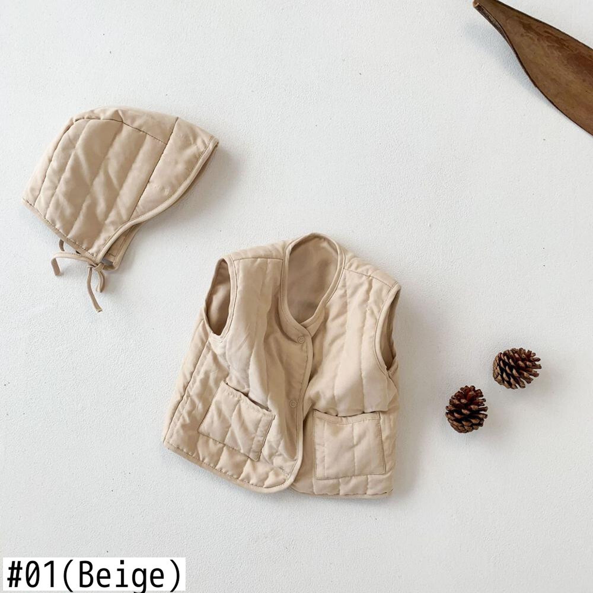 ベビー キルティング ベスト 帽子 セット 45392695 - mamahalo shop - ベスト - ベビー服 - 子供服 - 男の子 - 女の子