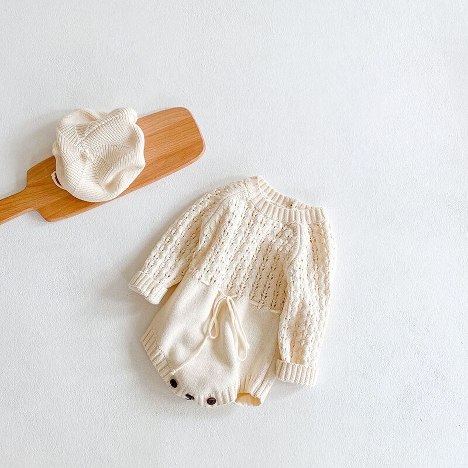 -ベビー ニット レース ロンパース【mh0000429】 - mamahalo shop - 長袖ロンパース -  べビー服 - 子供服 - 男の子 - 女の子