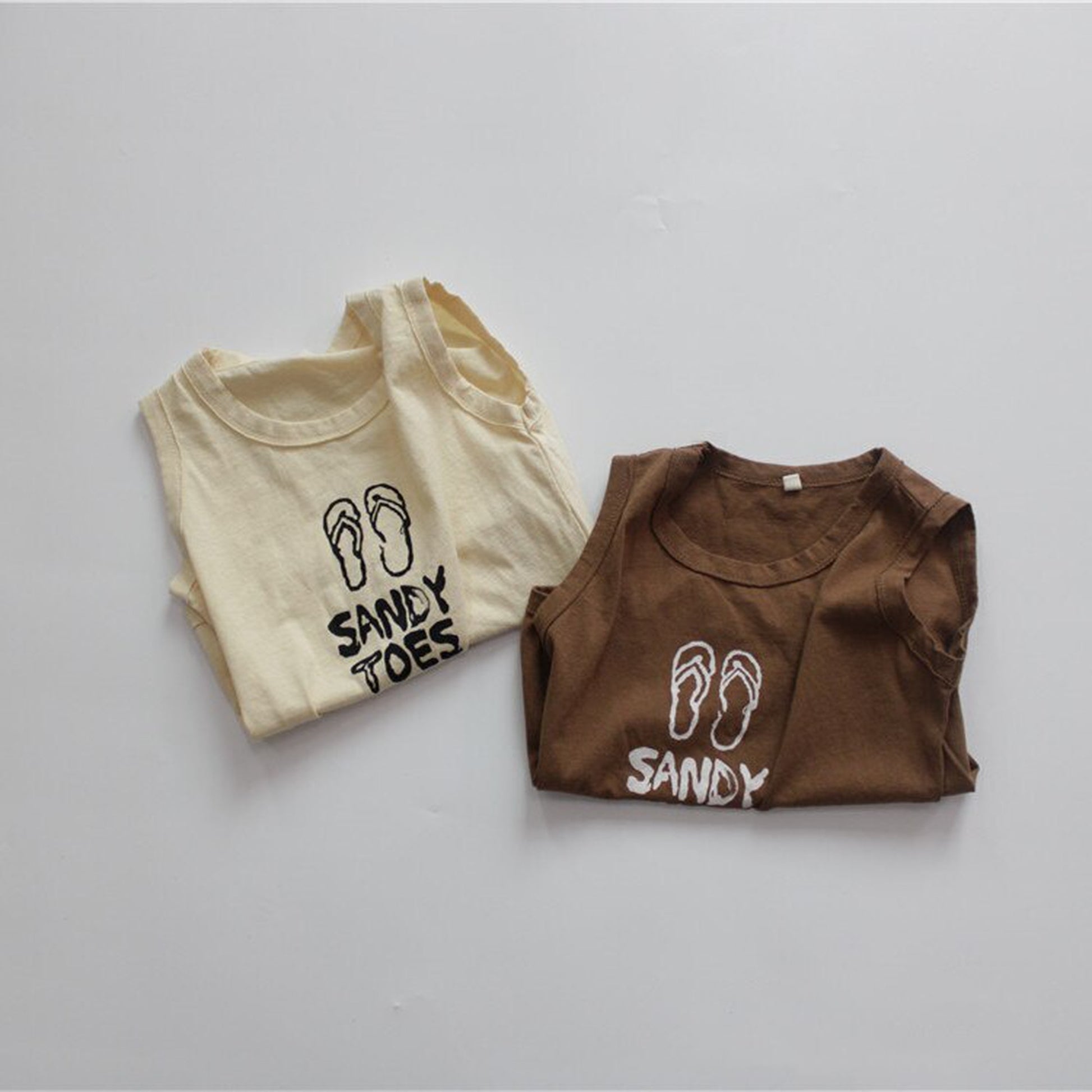 -キッズ フリップフロップ ノースリーブ Tシャツ - mamahalo shop - タンクトップ・キャミソール・ノースリーブトップス -  べビー服 - 子供服 - 男の子 - 女の子