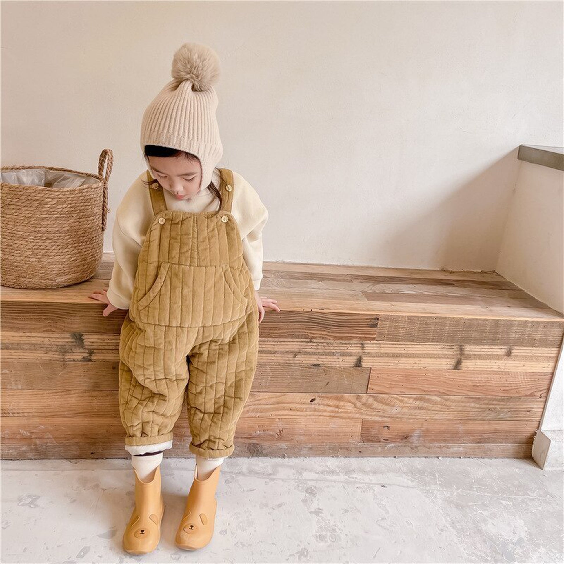 -キッズ コーデュロイ キルティング サロペット サスパンツ【mh0000254】 - mamahalo shop - オーバーオール -  べビー服 - 子供服 - 男の子 - 女の子