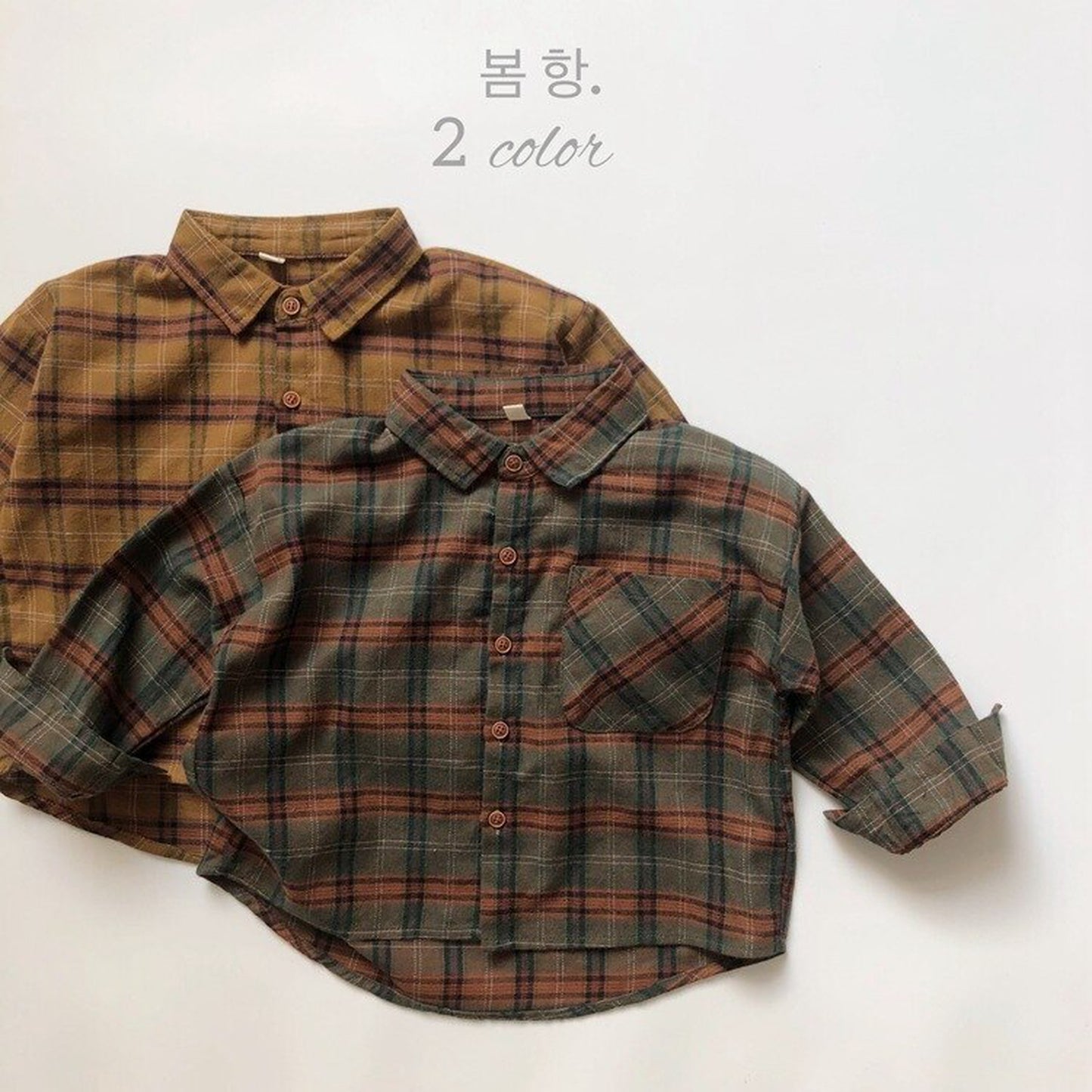 -キッズ チェック 長袖 シャツ トップス - mamahalo shop - 長袖シャツ・ブラウス -  べビー服 - 子供服 - 男の子 - 女の子