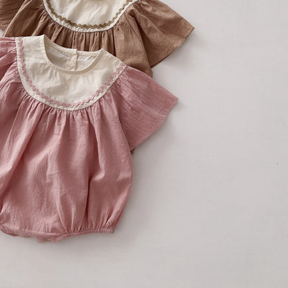 -ベビー バタフライ スリーブ ロンパース 48901799 - mamahalo shop - 半袖ロンパース -  べビー服 - 子供服 - 男の子 - 女の子