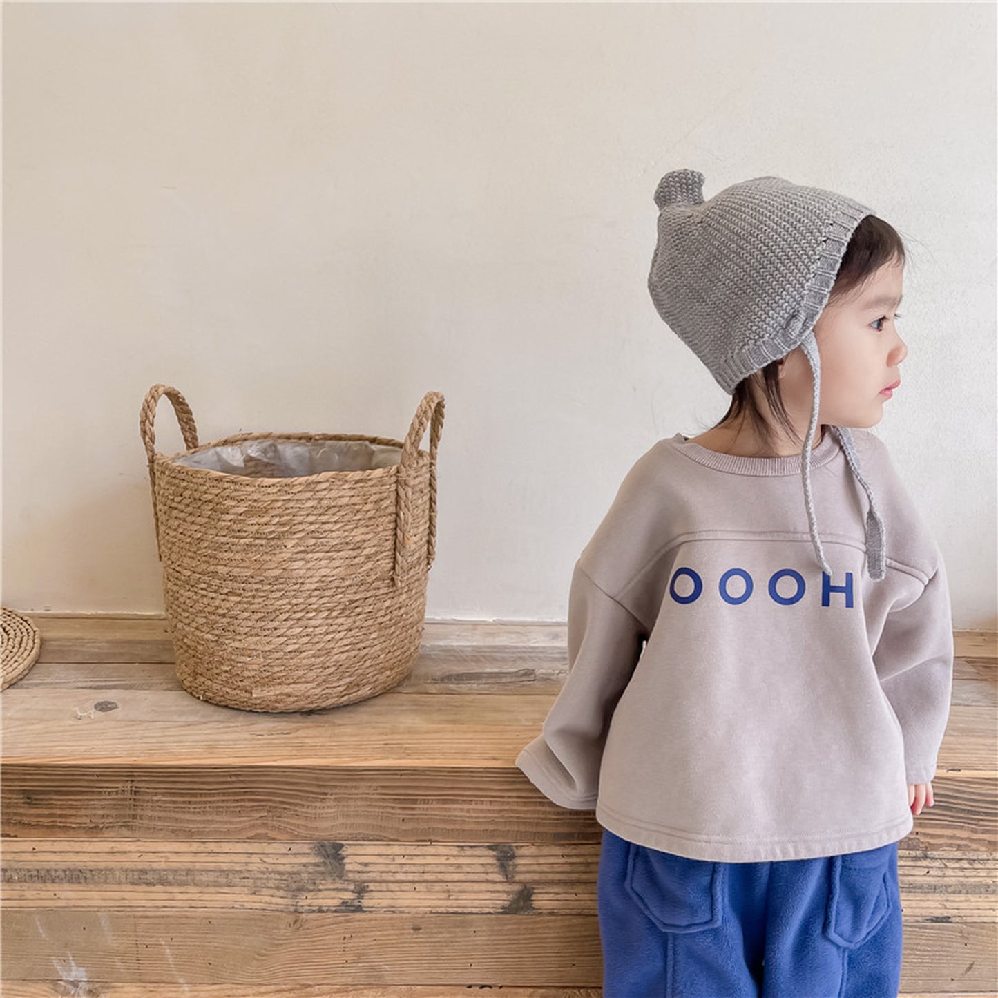 -キッズ レター ロゴ トップス スウェットシャツ【mh0000252】 - mamahalo shop - トレーナー・フーディ -  べビー服 - 子供服 - 男の子 - 女の子