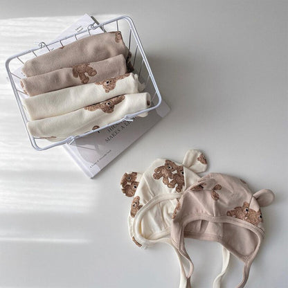 -ベビー くま ベア ロンパース 耳帽子 セット - mamahalo shop - 長袖ロンパース -  べビー服 - 子供服 - 男の子 - 女の子