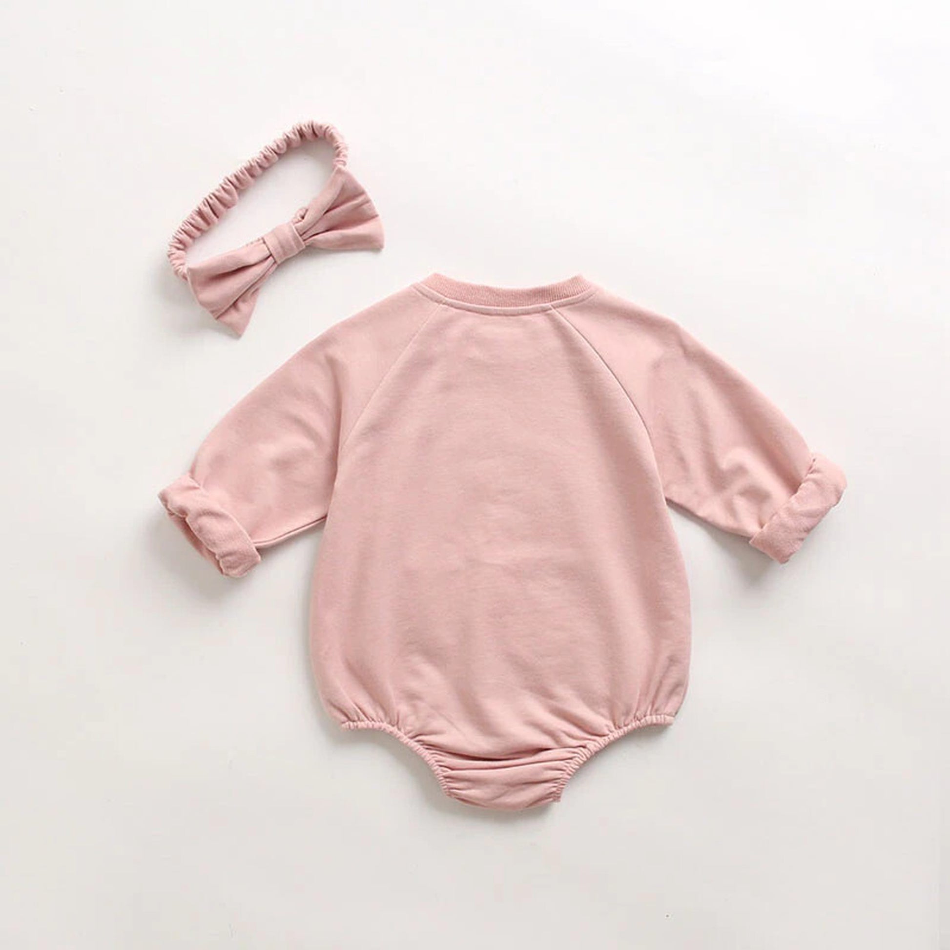 -ベビー フラワー ロンパース リボン ヘアバンド セット - mamahalo shop - 長袖ロンパース -  べビー服 - 子供服 - 男の子 - 女の子