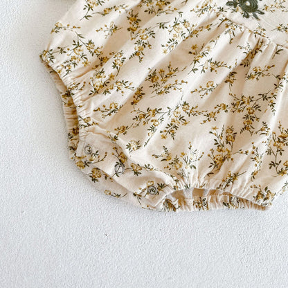 -ベビー フラワー ロンパース ボンネット セット【mh0000073】 - mamahalo shop - 長袖ロンパース -  べビー服 - 子供服 - 男の子 - 女の子