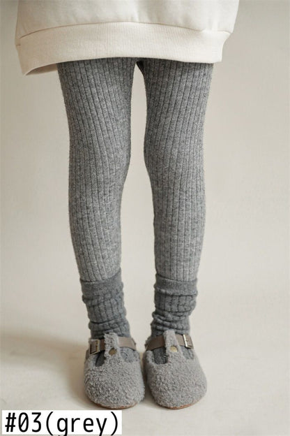 -キッズ リブニット レギンス パンツ【mh0000216】 - mamahalo shop - レギンスパンツ -  べビー服 - 子供服 - 男の子 - 女の子