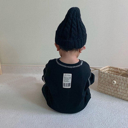 -ベビーロンパース ステッチ長袖ジャンプスーツ 2カラー - mamahalo shop - 長袖ロンパース -  べビー服 - 子供服 - 男の子 - 女の子