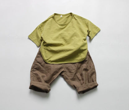 -キッズ コットンリネン パンツ【mh0000534】 - mamahalo shop - ロングパンツ・スウェットパンツ -  べビー服 - 子供服 - 男の子 - 女の子