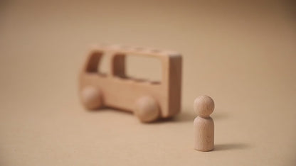 ウッドトイ セット 木製 おもちゃ 子供 ペグ 人形 バス 車【mh0001365】