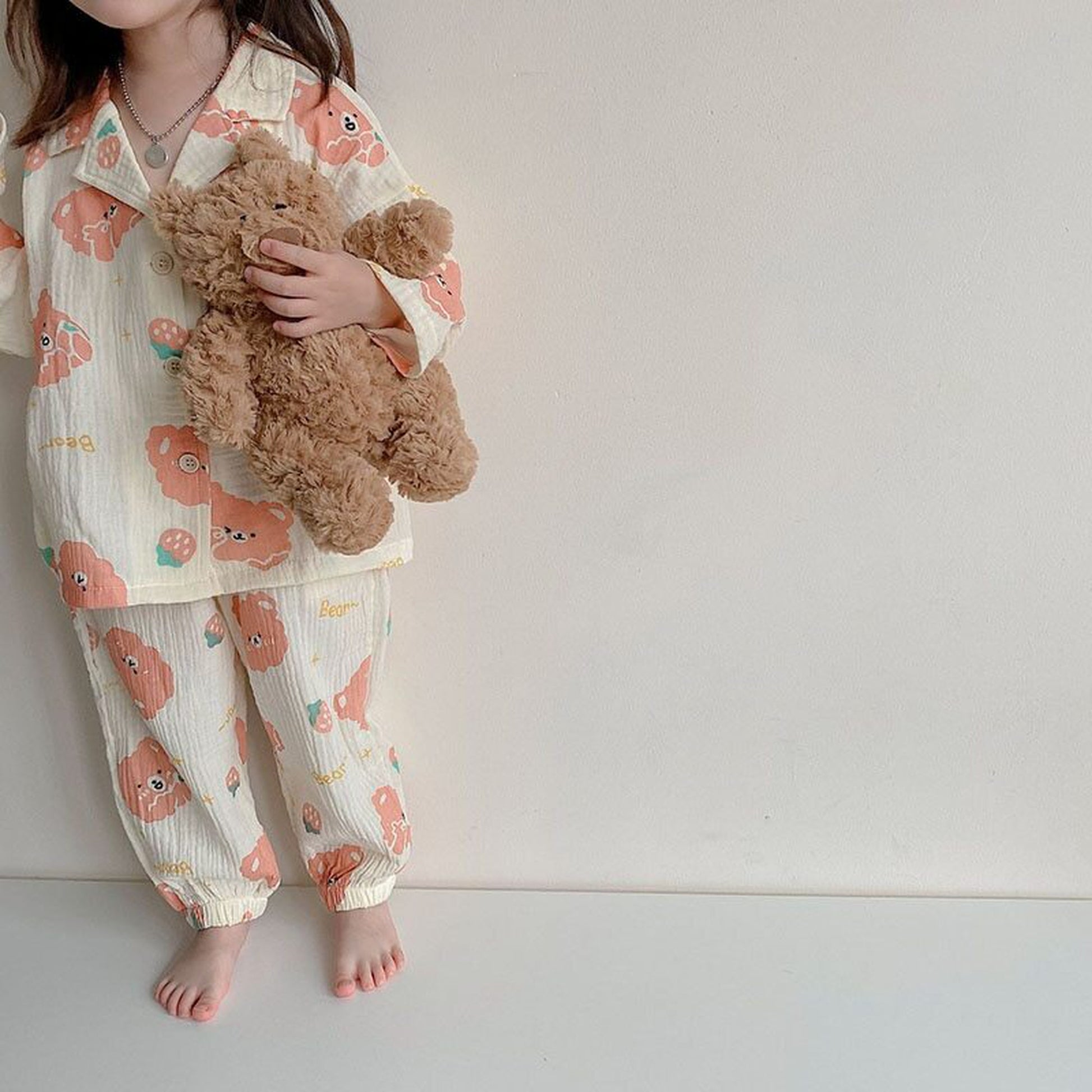 -キッズ くま ベア 長袖 パジャマ セット - mamahalo shop - 長袖パジャマ -  べビー服 - 子供服 - 男の子 - 女の子