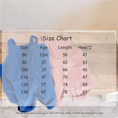 -キッズ コーデュロイ オーバーオール サロペット パンツ【mh0000399】 - mamahalo shop - オーバーオール -  べビー服 - 子供服 - 男の子 - 女の子