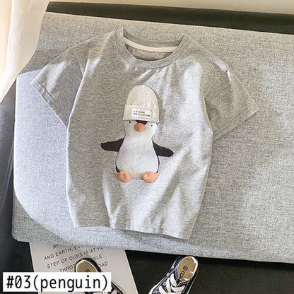 -キッズ アニマル ニット帽 Tシャツ【mh0000052】 - mamahalo shop - 半袖Tシャツ -  べビー服 - 子供服 - 男の子 - 女の子