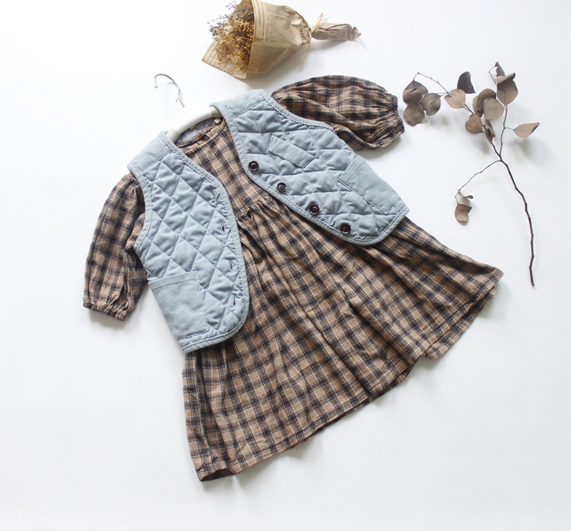 -キッズ チェック ワンピース【mh0000324】 - mamahalo shop - 長袖ワンピース -  べビー服 - 子供服 - 男の子 - 女の子