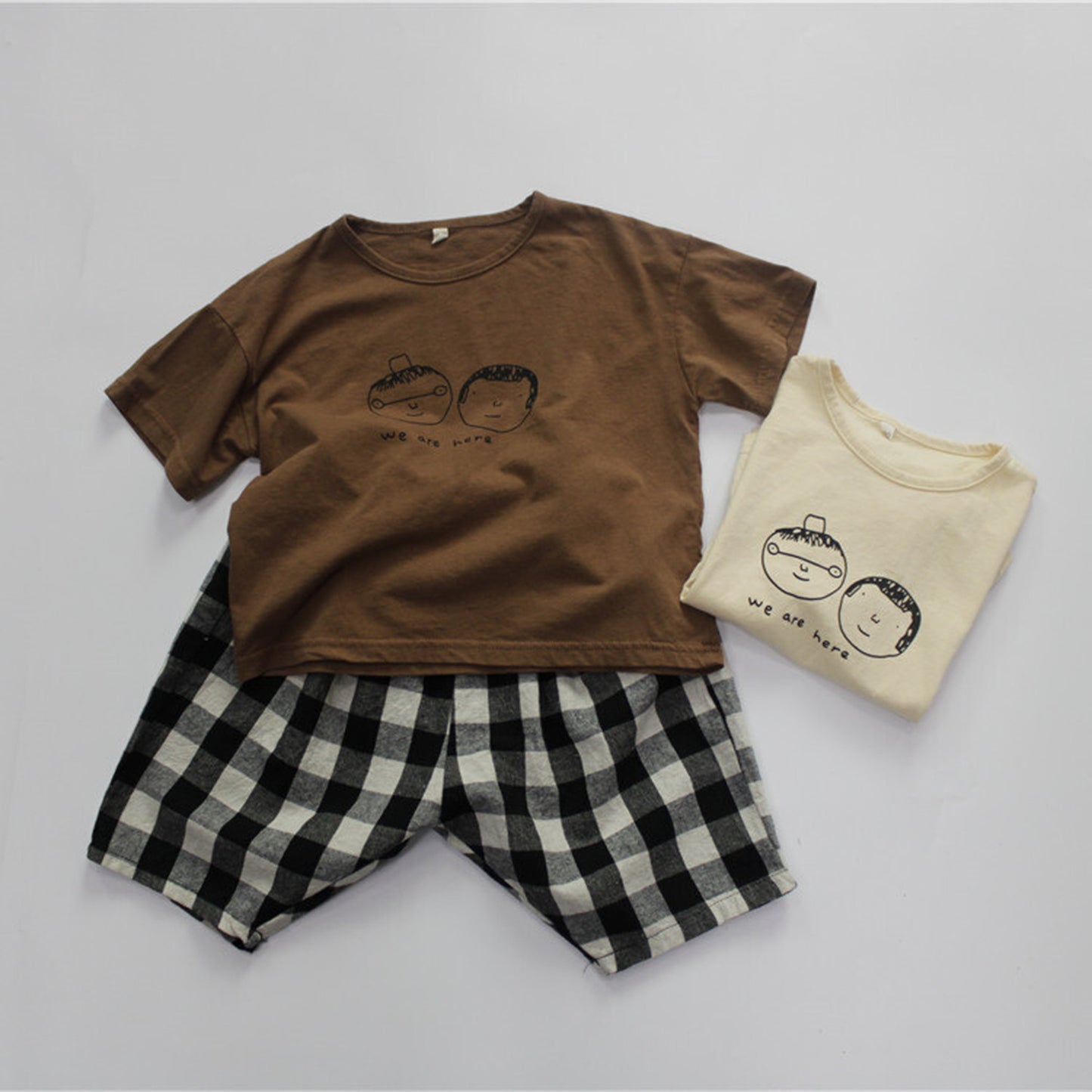 -キッズ チェック サマー パンツ - mamahalo shop - ハーフパンツ・ショートパンツ -  べビー服 - 子供服 - 男の子 - 女の子