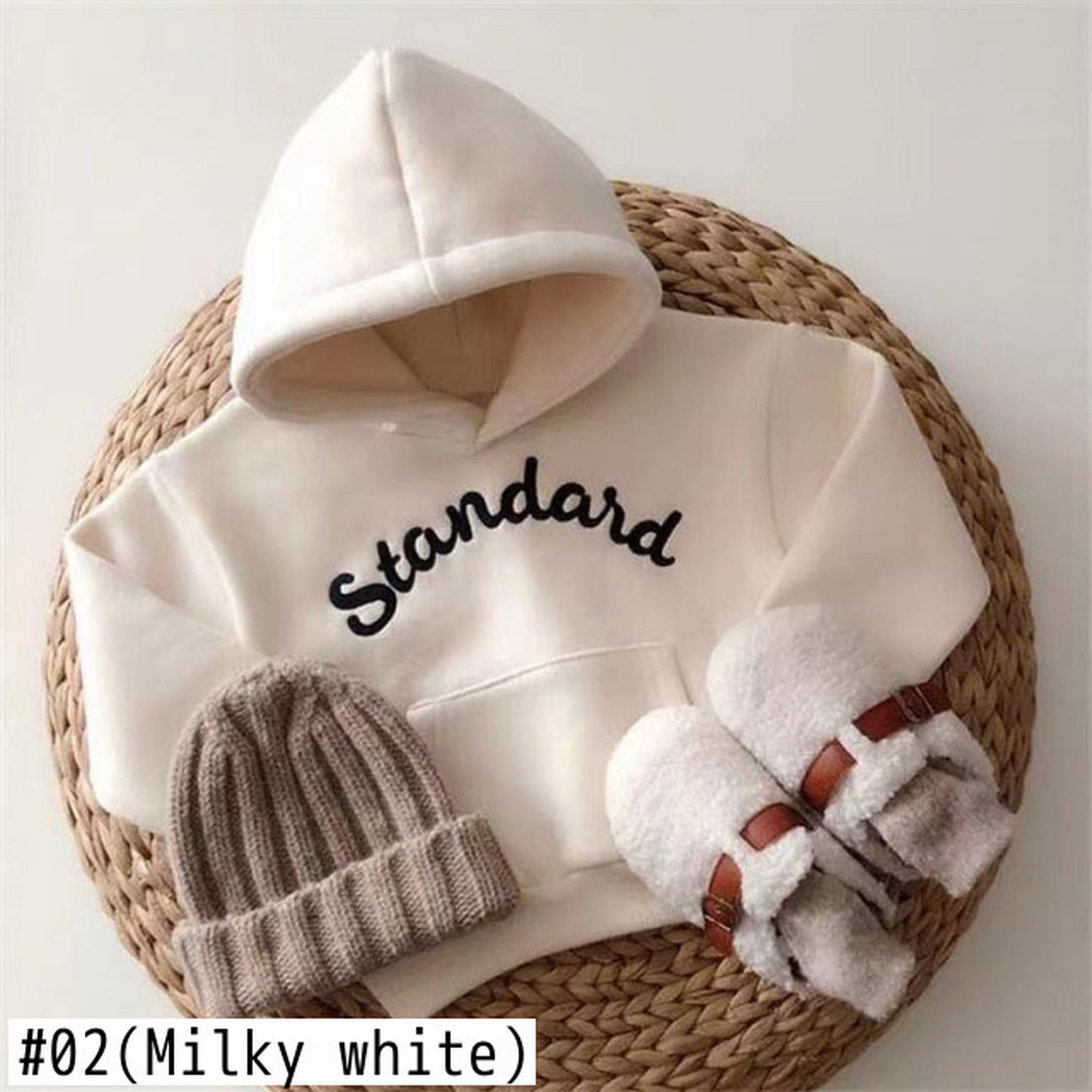 -ベビー 刺繍 レター ロゴ フーディ パーカー - mamahalo shop - カーディガン・パーカー -  べビー服 - 子供服 - 男の子 - 女の子