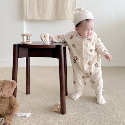 -ベビー くま ベア ロンパース ジャンプスーツ - mamahalo shop - 長袖ロンパース -  べビー服 - 子供服 - 男の子 - 女の子