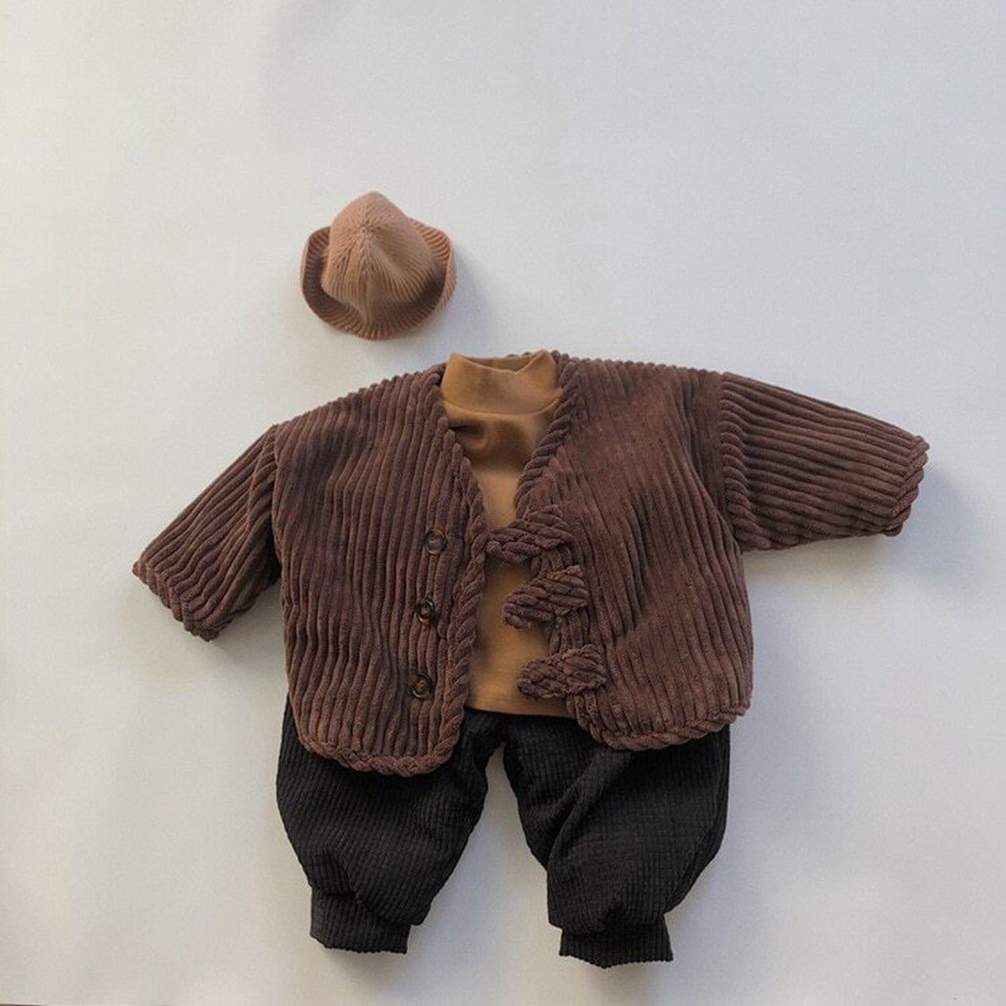 -キッズ コーデュロイ 裏フリース ジャケット コート アウター【mh0000264】 - mamahalo shop - ショートコート・ジャケット・ジャンパー -  べビー服 - 子供服 - 男の子 - 女の子