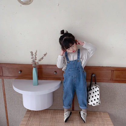 -キッズ デニム オーバーオール【mh0000549】 - mamahalo shop - オーバーオール -  べビー服 - 子供服 - 男の子 - 女の子