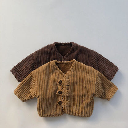 -キッズ コーデュロイ 裏フリース ジャケット コート アウター【mh0000264】 - mamahalo shop - ショートコート・ジャケット・ジャンパー -  べビー服 - 子供服 - 男の子 - 女の子