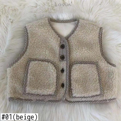 -ベビー ボア ベスト アウター【mh0000239】 - mamahalo shop - ベスト -  べビー服 - 子供服 - 男の子 - 女の子