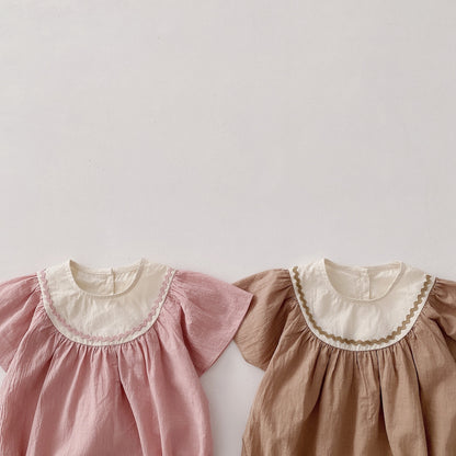 -ベビー バタフライ スリーブ ロンパース 48901799 - mamahalo shop - 半袖ロンパース -  べビー服 - 子供服 - 男の子 - 女の子