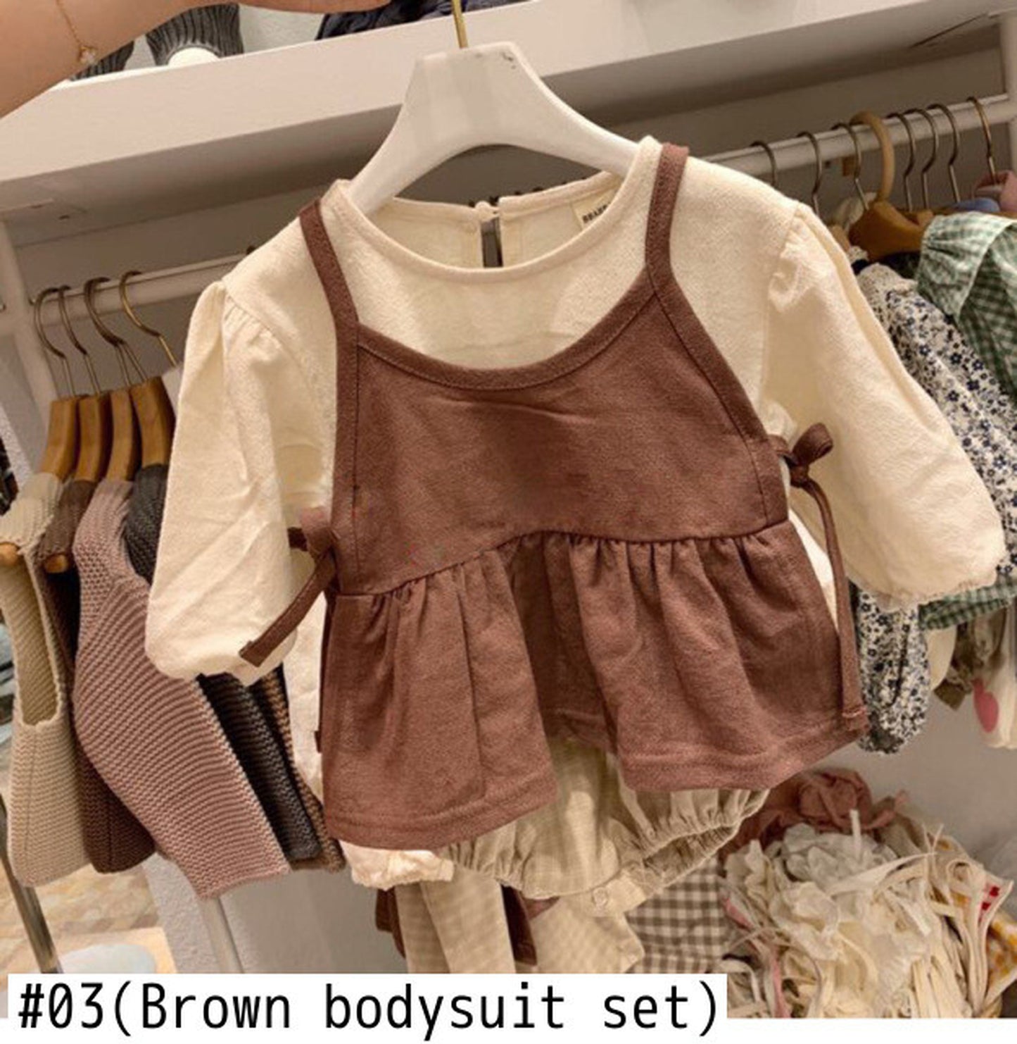 -☺︎ ベビー キッズ セットアップ チェック ドッキング ロンパース ワンピース キャミソール ベスト リンク 姉妹お揃い コーデ - mamahalo shop - 長袖セットアップ -  べビー服 - 子供服 - 男の子 - 女の子