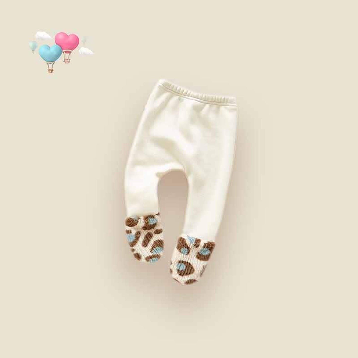 -ベビー レオパード 耳付き フーディ ロンパース 足つき レギンス パンツ - mamahalo shop - 長袖ロンパース -  べビー服 - 子供服 - 男の子 - 女の子