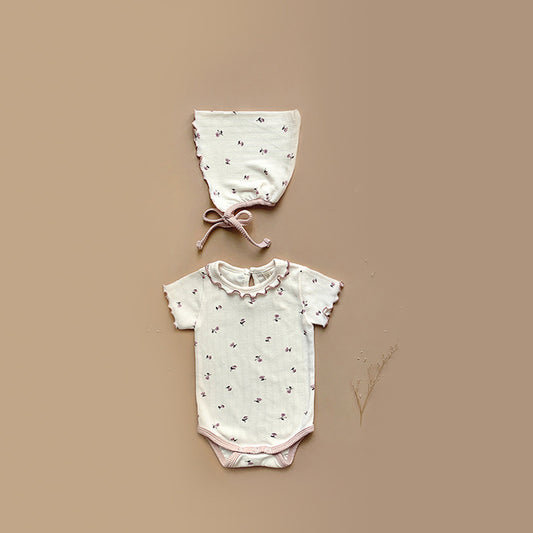 -ベビー フラワー ロンパース 帽子 セット【mh0000559】 - mamahalo shop - 半袖ロンパース -  べビー服 - 子供服 - 男の子 - 女の子